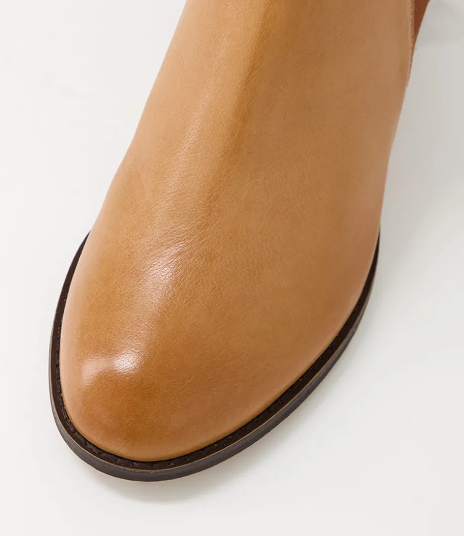 Shoko New Tan Choc Leather Chelsea Boots