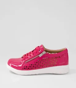 Shovo Xf Fuchsia Wrinkle Patent Sneakers