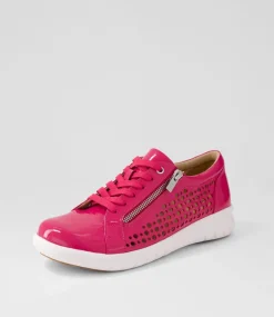 Shovo Xf Fuchsia Wrinkle Patent Sneakers
