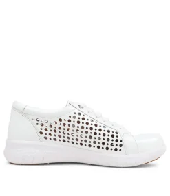 Shovo Xf White Wrinkle Patent Sneakers
