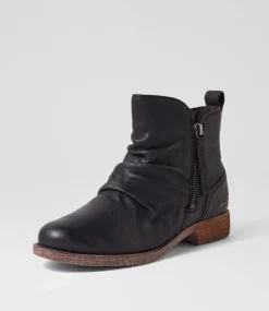 Sienna 38 Black Leather Ankle Boots