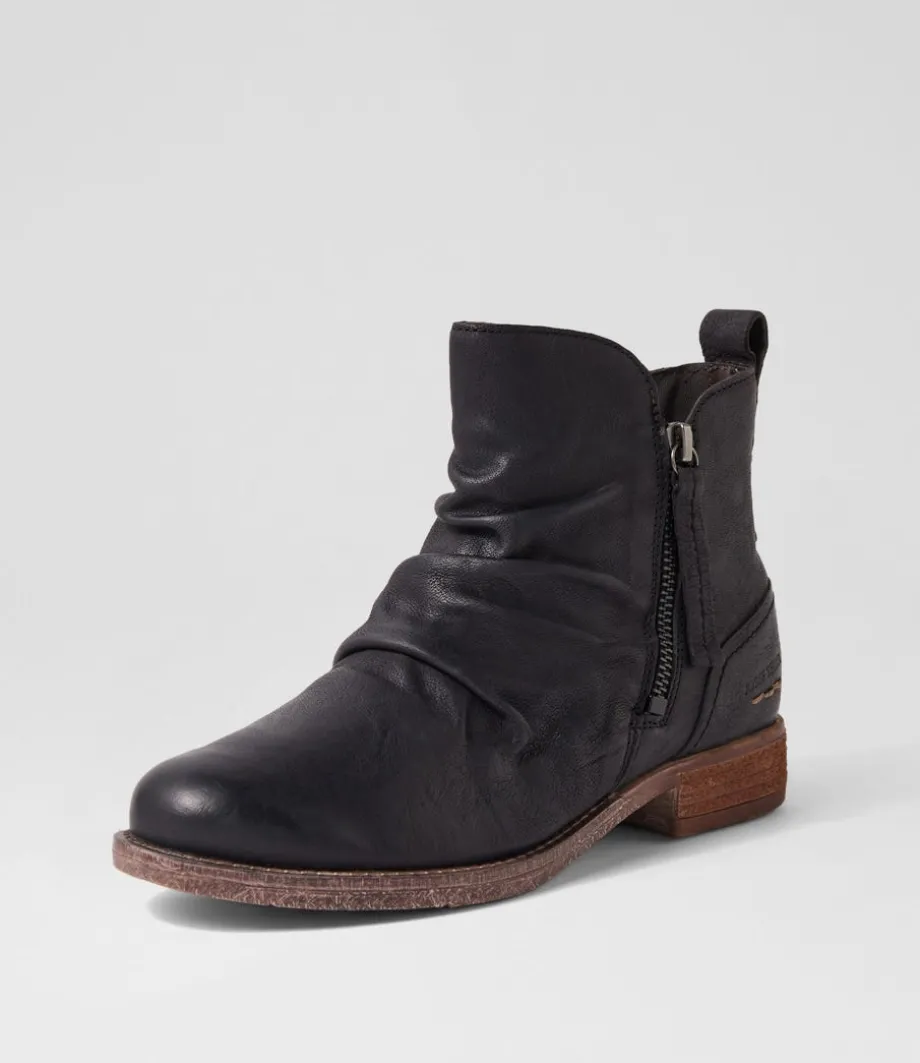 Sienna 38 Black Leather Ankle Boots