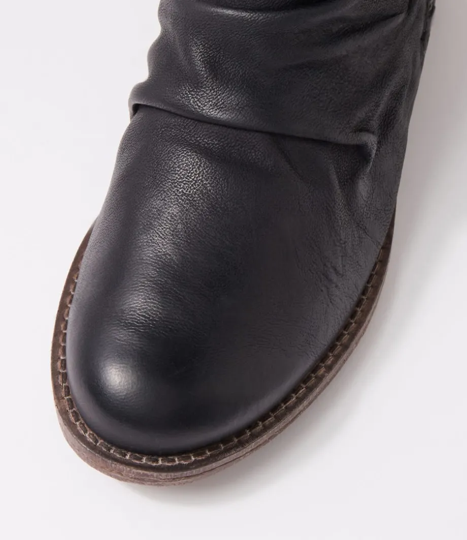 Sienna 38 Black Leather Ankle Boots