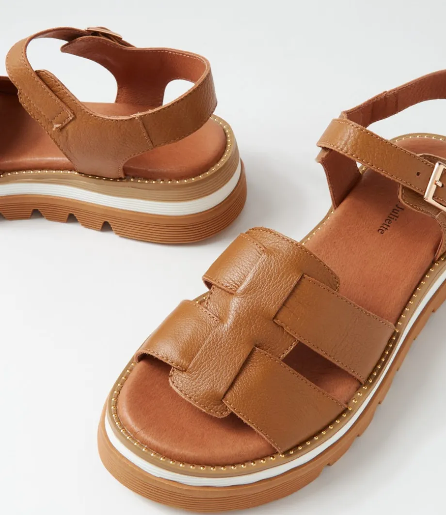 Simm Toffee Leather Sandals