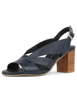 Simmie Navy Leather Sandals