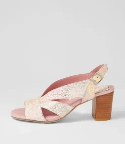 Simmie Pink Print Leather Sandals