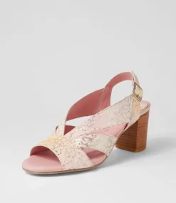 Simmie Pink Print Leather Sandals