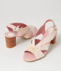 Simmie Pink Print Leather Sandals