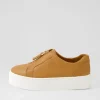 Sippu Dark Tan White Leather Sneakers