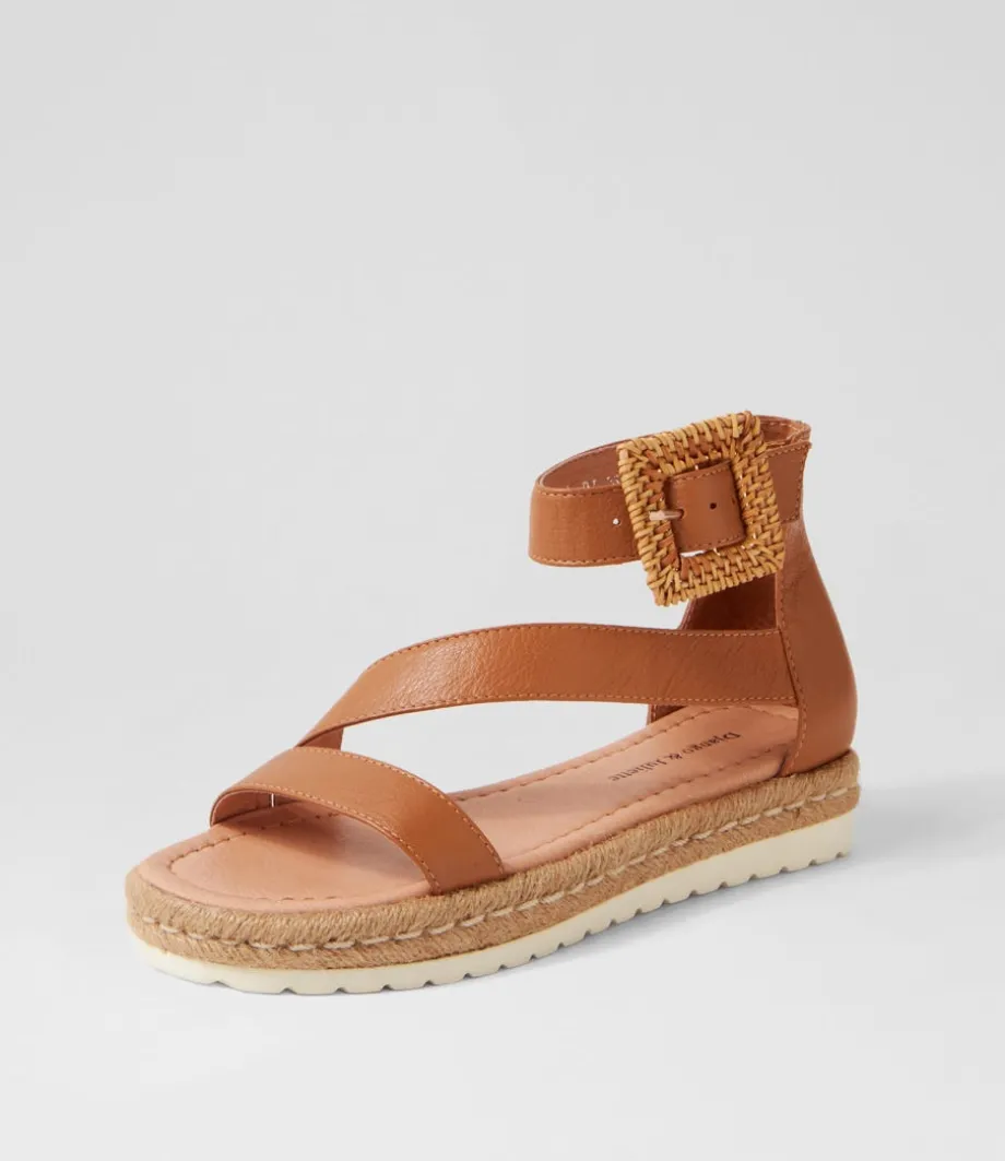 Sisel Dark Tan Natural Leather Buckle Espadrilles