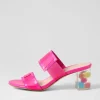 Sistel Hot Pink New Bubble Patent Vinylite Mules