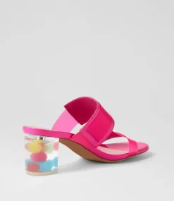 Sistel Hot Pink New Bubble Patent Vinylite Mules