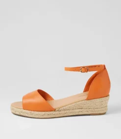 Skip Lrg Orange Natural Rope Leather Espadrilles