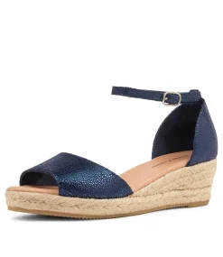 Skip Navy Speckle Leather Sandals