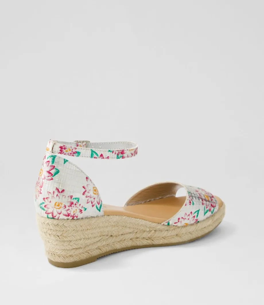 Skip Silver Fuchsia Leather Espadrilles