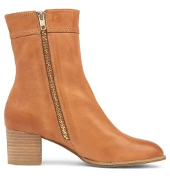 Skyy Dark Tan Leather Ankle Boots