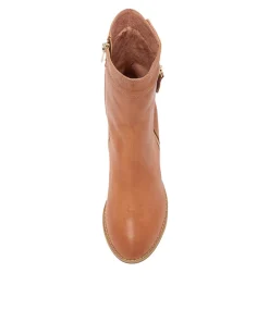 Skyy Dark Tan Leather Ankle Boots