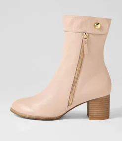 Skyy Nude Leather Chelsea Boots