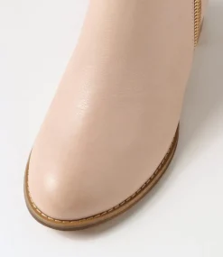 Skyy Nude Leather Chelsea Boots