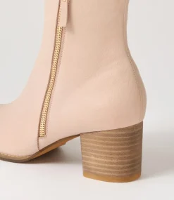 Skyy Nude Leather Chelsea Boots