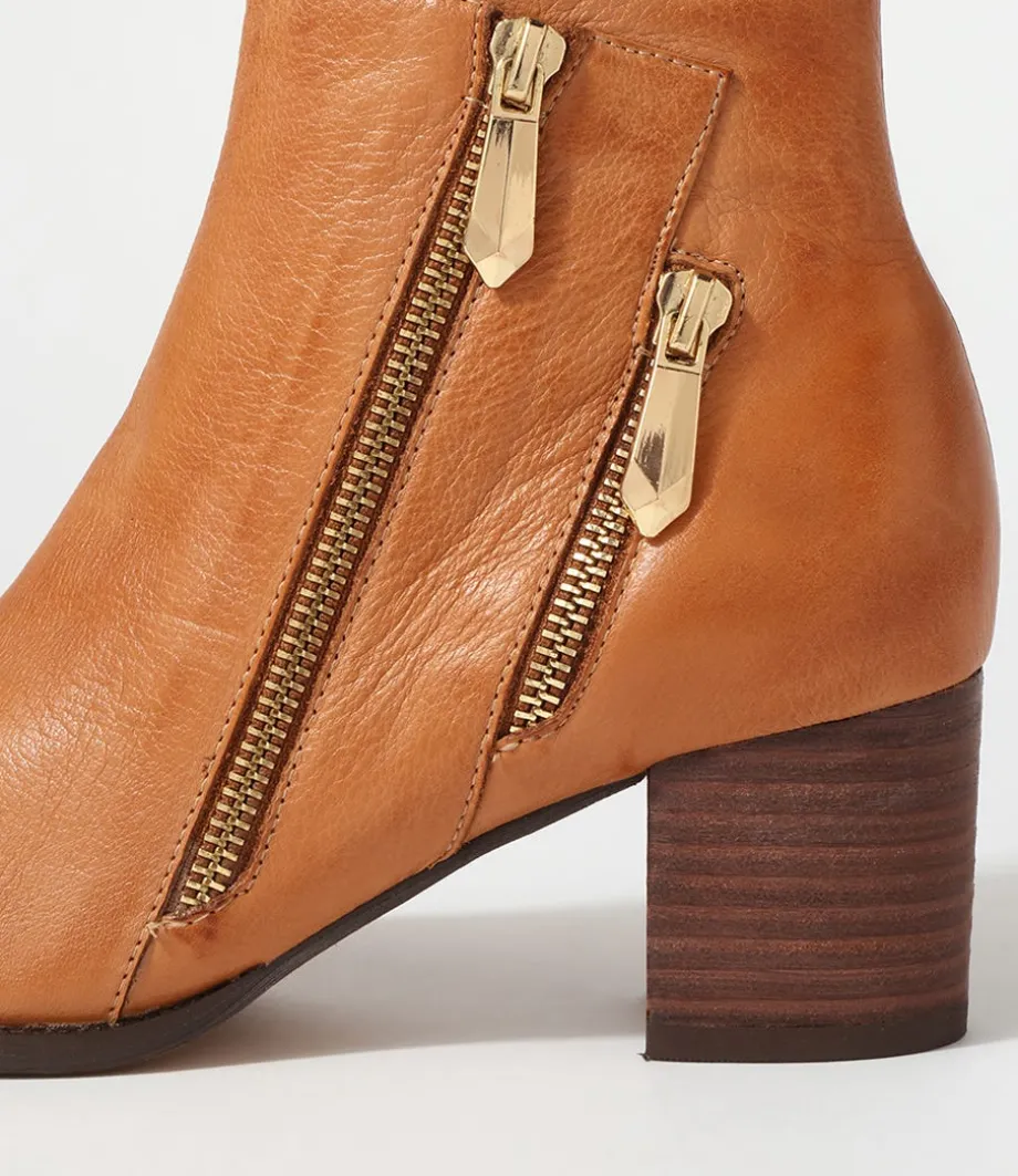Slaine New Tan Choc Leather Chelsea Boots