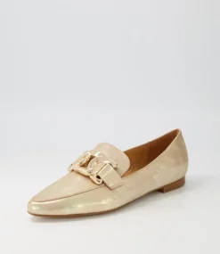Socoro Gold Scratch Leather Loafers