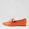 Socoro Orange Patent Leather Flat Shoes