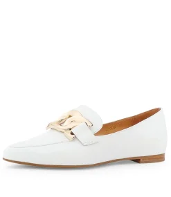 Socoro White Leather Loafers