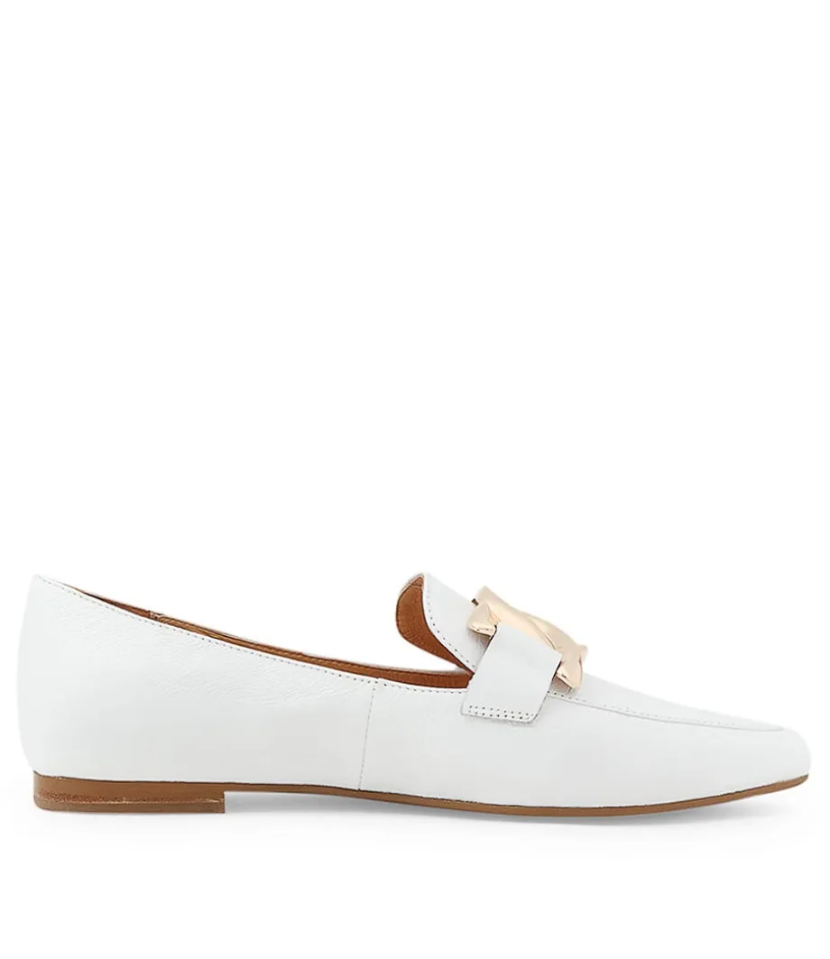 Socoro White Leather Loafers