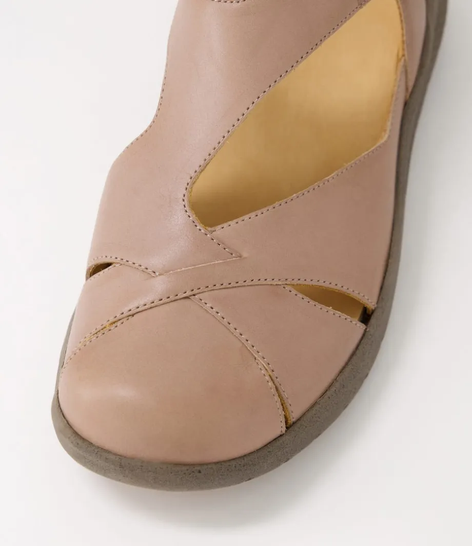 Sofzie Xf Taupe Leather Flat Shoes