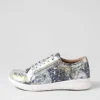 Solar Xf Navy Silver Floral Leather Sneakers