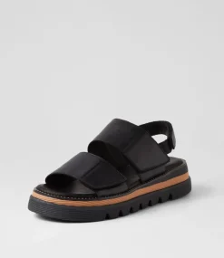 Soner Black Leather Sandals
