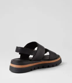 Soner Black Leather Sandals