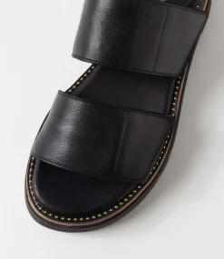 Soner Black Leather Sandals