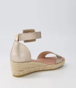 Sprout Champagne Leather Buckle Espadrilles
