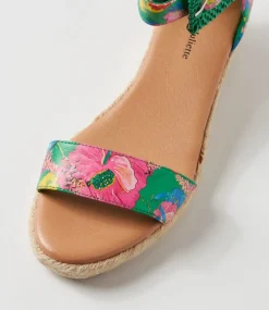Sprout Emerald Flowermania Leather Sandals