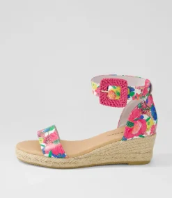 Sprout Lrg White Flowermania Leather Espadrilles