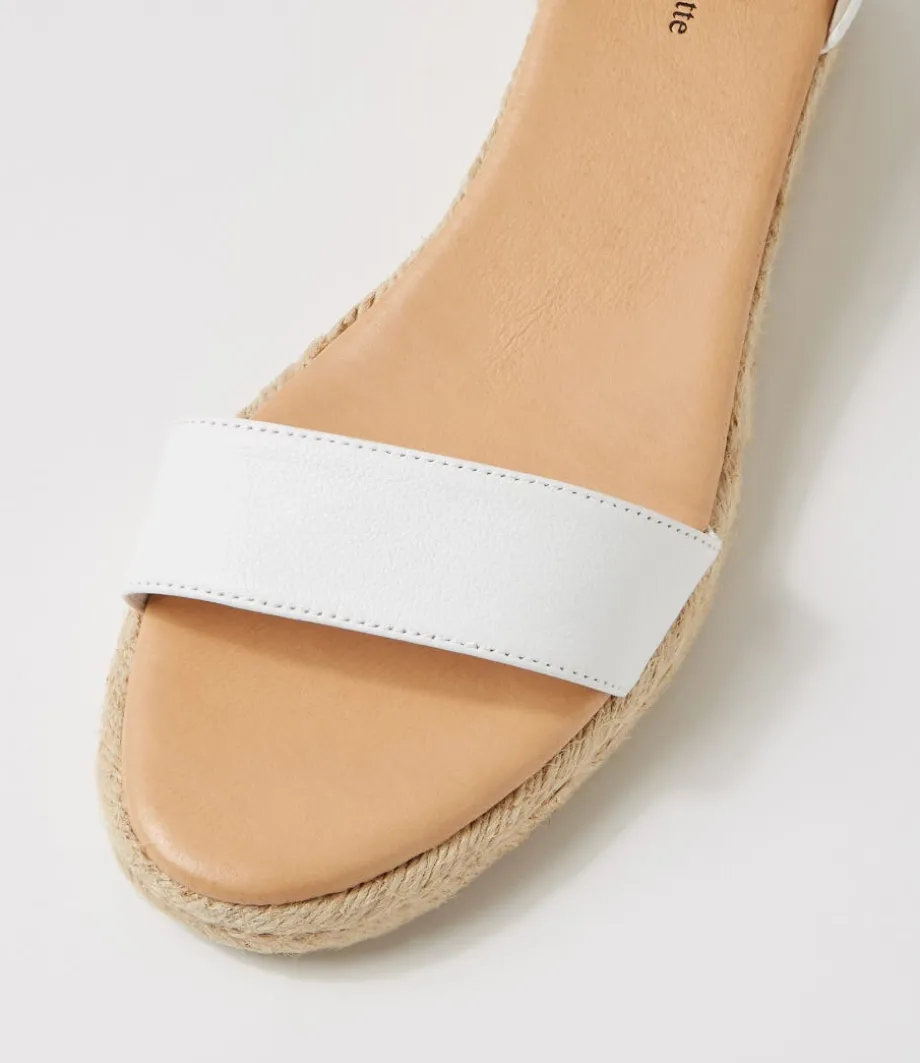 Sprout Lrg White Leather Buckle Espadrilles