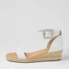 Sprout White Leather Buckle Sandals