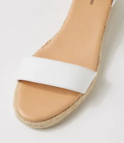 Sprout White Leather Buckle Sandals