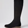 Strath Black Suede Knee High Boots