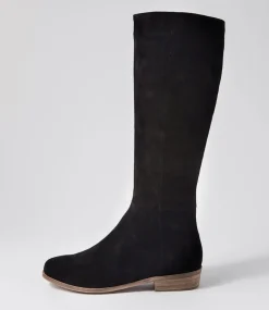 Strath Black Suede Knee High Boots