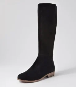 Strath Black Suede Knee High Boots