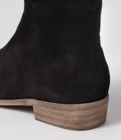 Strath Black Suede Knee High Boots