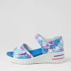Sunnieys Xw Blue Palms Leather Sandals