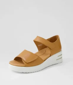 Sunnieys Xw Dark Tan White Leather Sandals