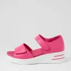 Sunnieys Xw Fuchsia White Leather Sandals