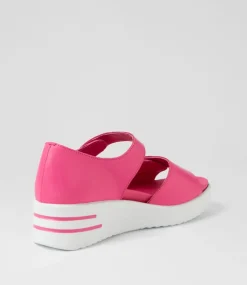 Sunnieys Xw Fuchsia White Leather Sandals