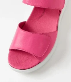 Sunnieys Xw Fuchsia White Leather Sandals