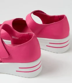 Sunnieys Xw Fuchsia White Leather Sandals